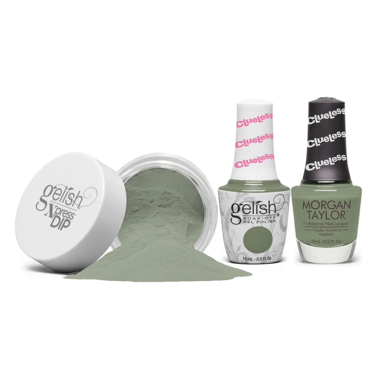 Gelish "So Check It" Trio, Sage Green Creme - Includes gel polish, lacquer, and dip