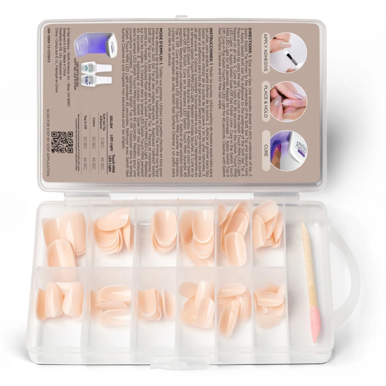 Gelish Soft Gel Tips, Light Nude Short Round, 120 ct.