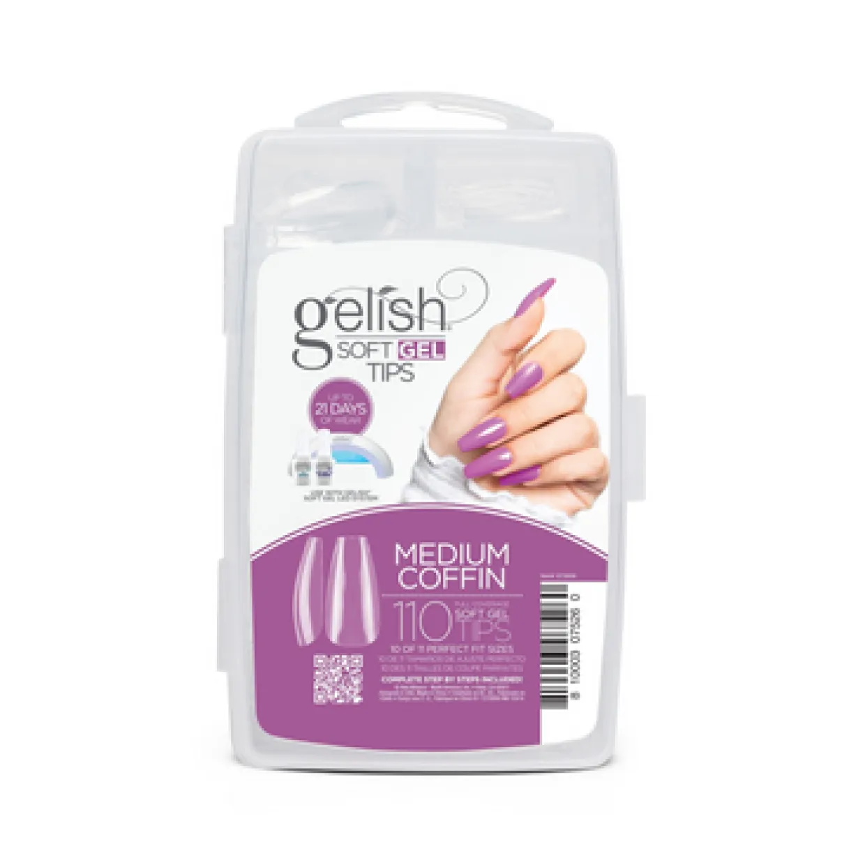 Gelish Soft Gel Tips, Medium Coffin, 110 Ct.