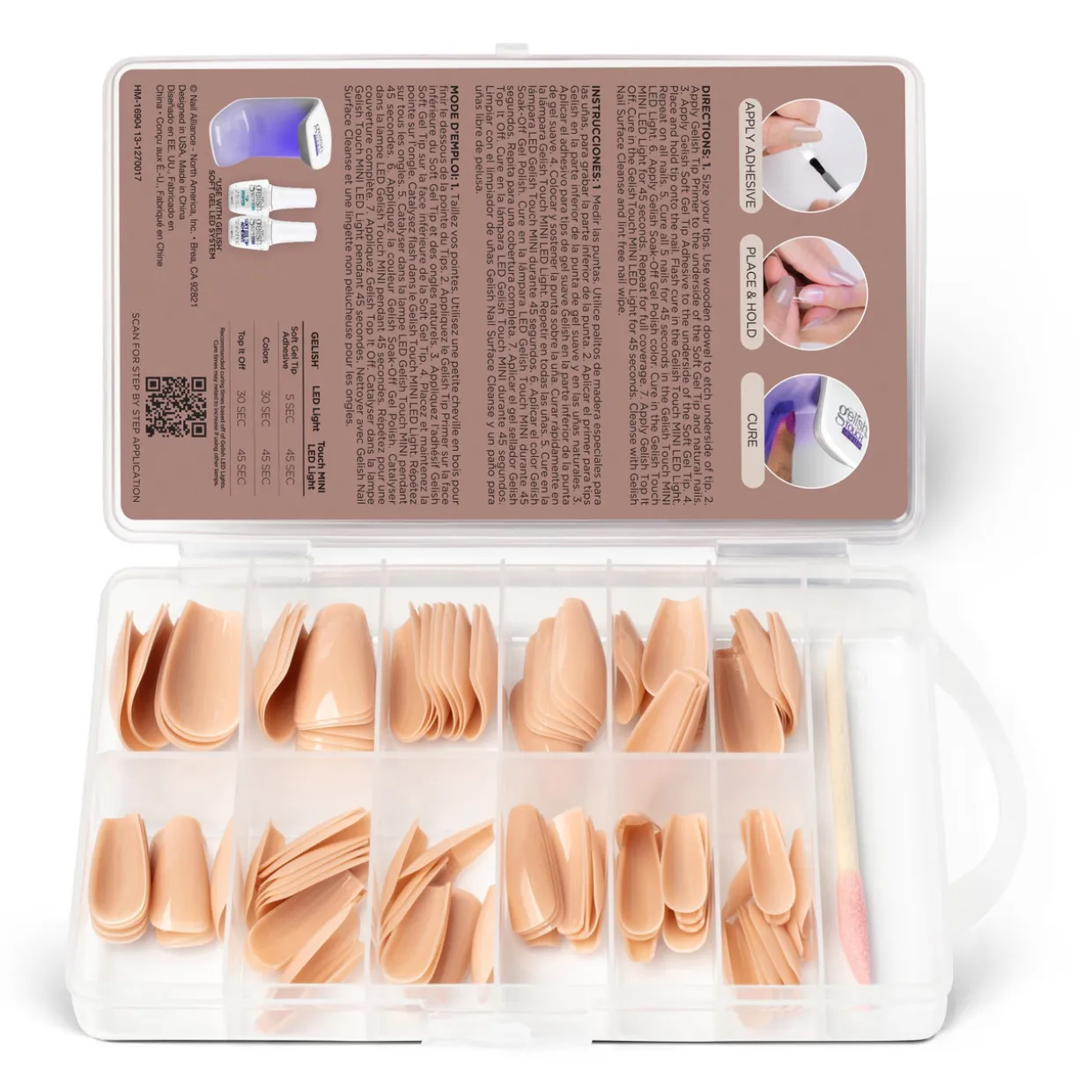 Gelish Soft Gel Tips, Nude Medium Coffin, 120 ct.