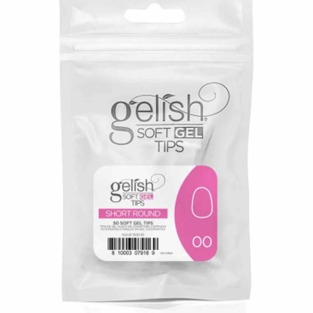 Gelish Soft Gel Tips, Short Round Size 00, 50 ct. Refill