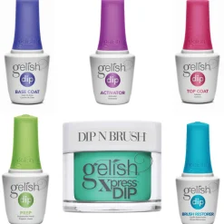 Gelish Summer Collection "Let's Roll" Xpress Dip n Brush "Unwind With Me", 6 pc Bundle