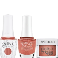 Gelish "Sunset My Heart On Fire" Trio - Includes Gel Polish, Lacquer and Dip - Pumpkin Spice Iridescent