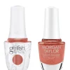 Gelish "Sunset My Heart On Fire" Duo- Includes Gel Polish and Lacquer - Pumpkin Spice Iridescent