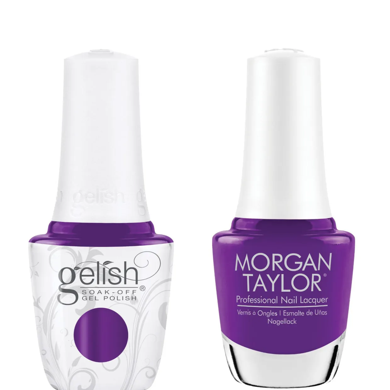 Gelish "This Is How I Roll" Duo- Includes Gel Polish and Lacquer- Bright Purple Creme