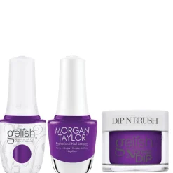 Gelish "This Is How I Roll" Trio - Includes Gel Polish, Lacquer and Dip- Bright Purple Creme