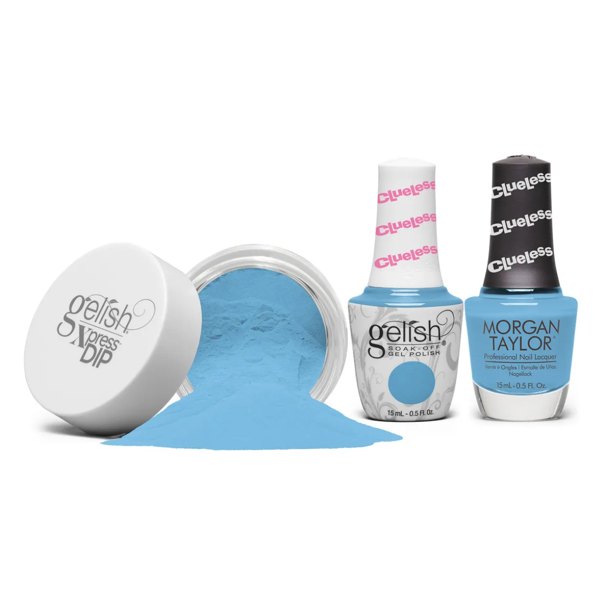 Gelish "Total Betty" Trio, Sky Blue Creme - Includes gel polish, lacquer, and dip