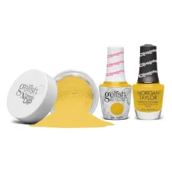 Gelish "Ugh, As If" Trio, Mustard Yellow Creme - Includes gel polish, lacquer, and dip