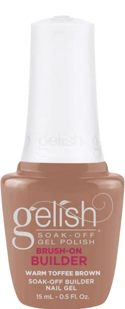 Gelish Warm Toffee Brown Brush-On Builder Gel, 15 mL | .5 fl. Oz.