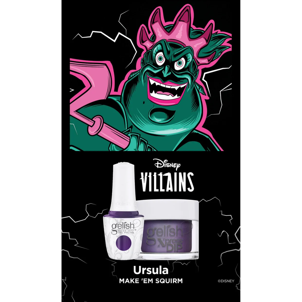 Gelish Xpress Dip "Make 'Em Squirm" Disney Villains Collection, 1.5 oz. - Purple/Blue Pearl