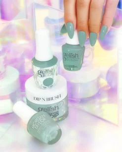 Gelish Xpress Dip "Mint For Me",Light Teal Creme, 43g | 1.5 oz - Prism Blooms Collection