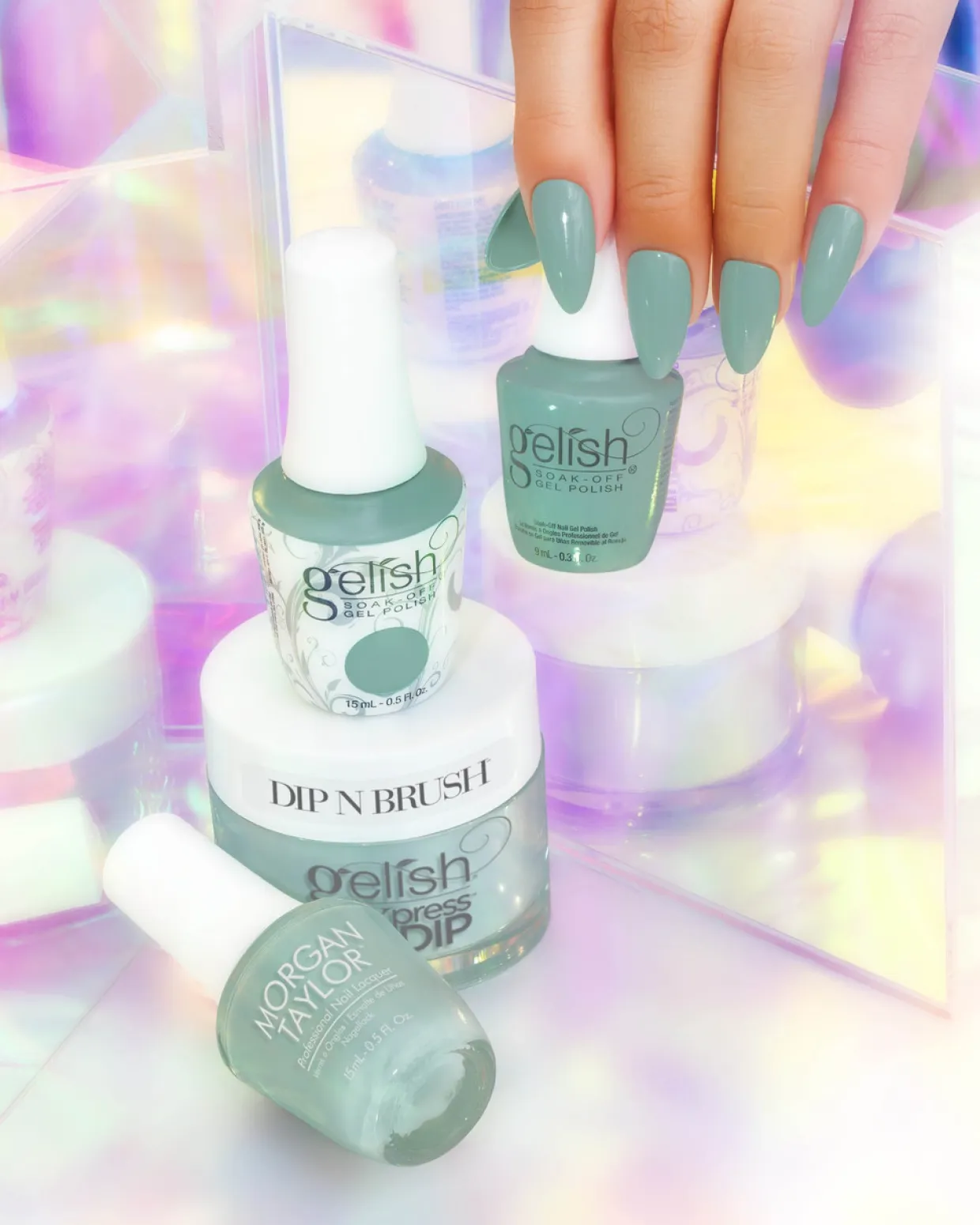 Gelish Xpress Dip "Mint For Me",Light Teal Creme, 43g | 1.5 oz - Prism Blooms Collection