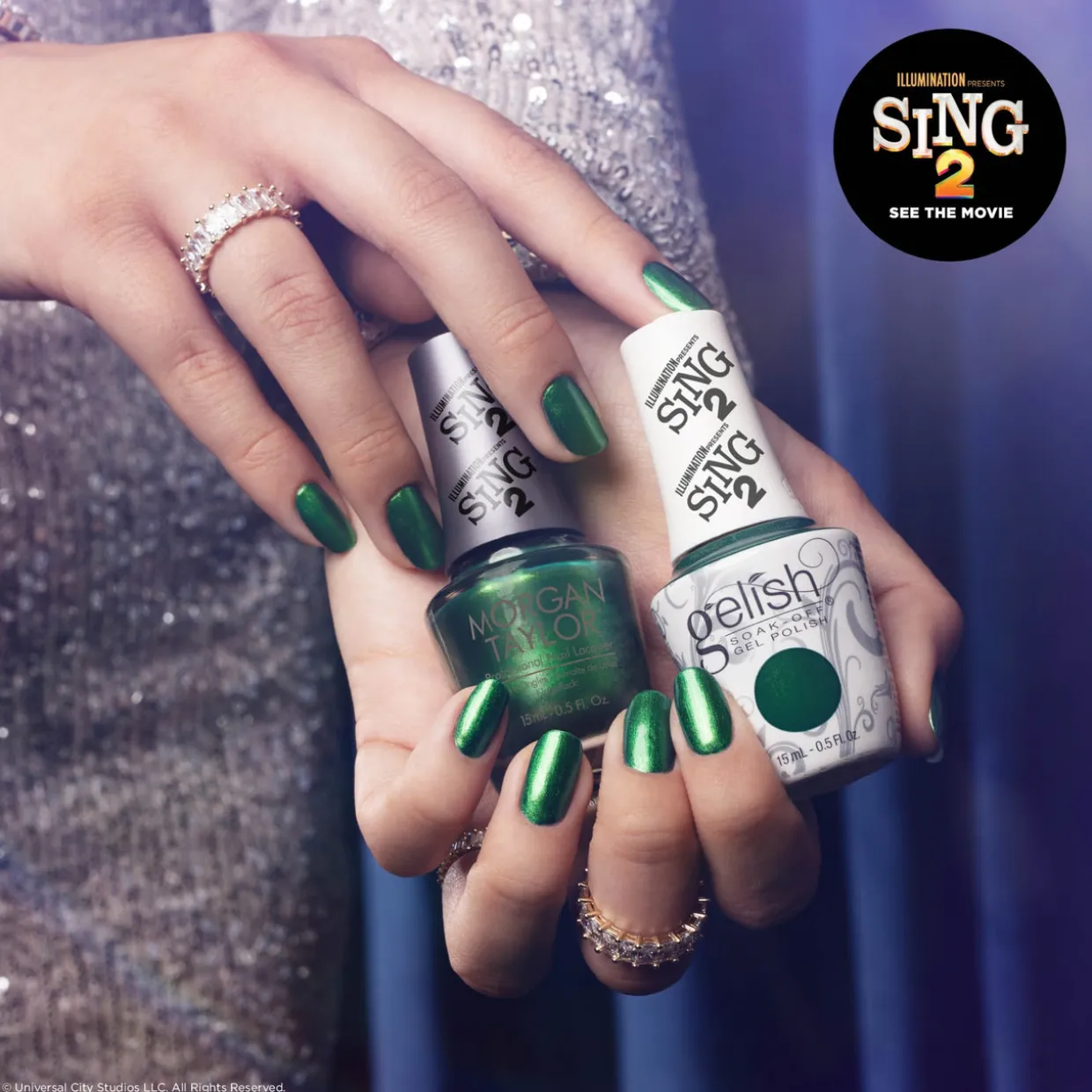 Gelish Xpress Dip "Miss Crawley Chic" Green Metallic - 43g | 1.5 oz