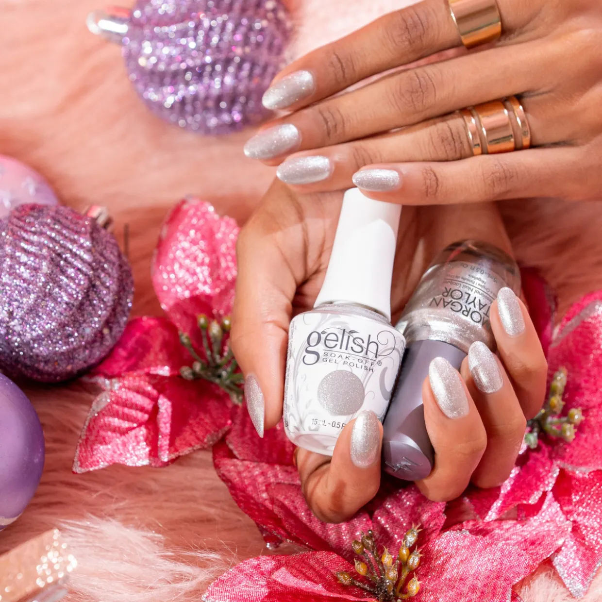 Gelish Xpress Dip n Brush "You Sweater Believe It", Soft Silver Metallic, 43 g | 1.5 oz. - 1620544