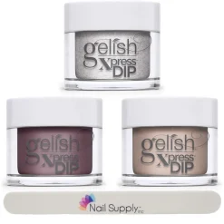 Gelish Xpress Dip "Shake Up The Magic" Collection Bundle One - 3 colors, nail file included!