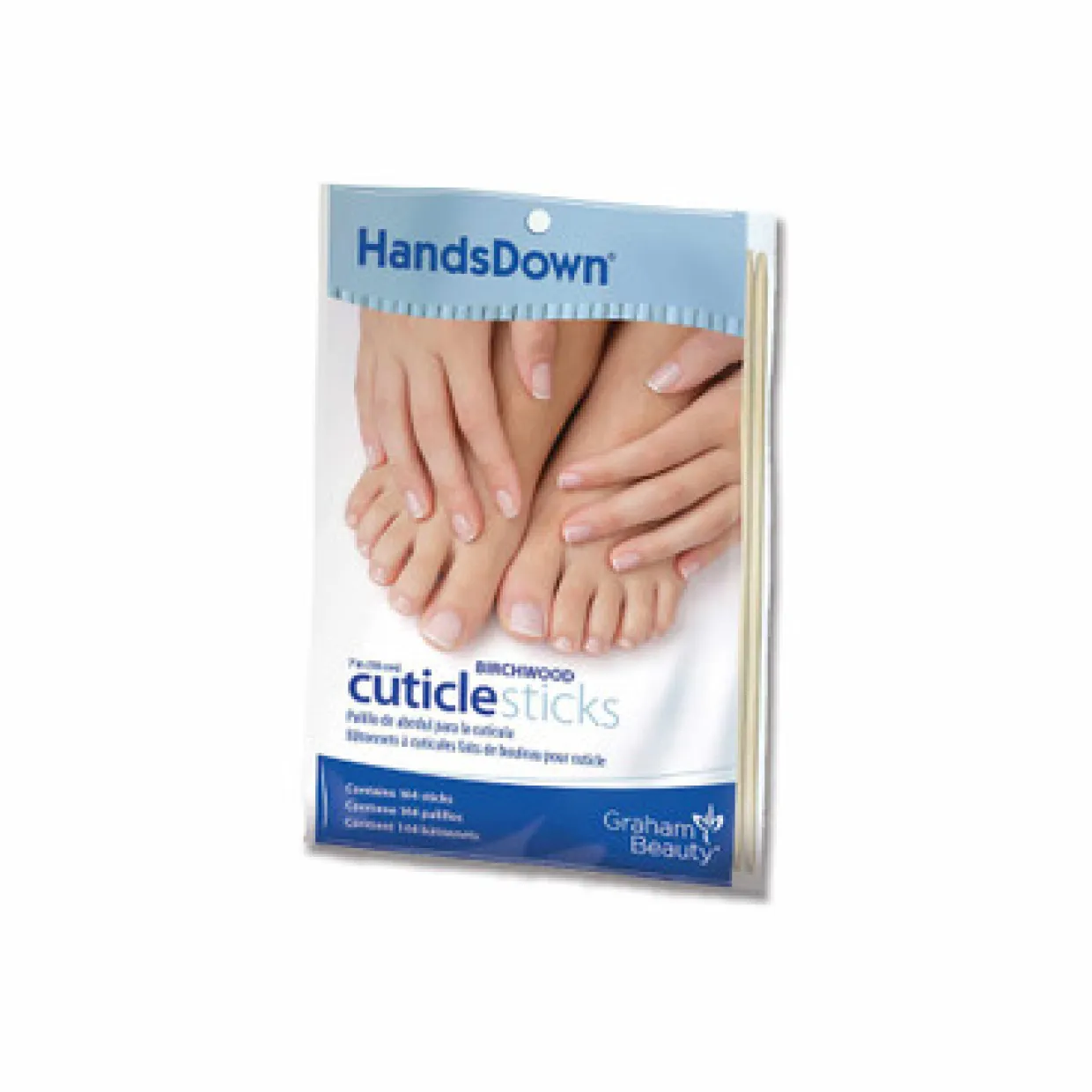Graham Beauty HandsDown Cuticle Sticks (Bevel/Bevel) 7" Case Pack of 35 Bags