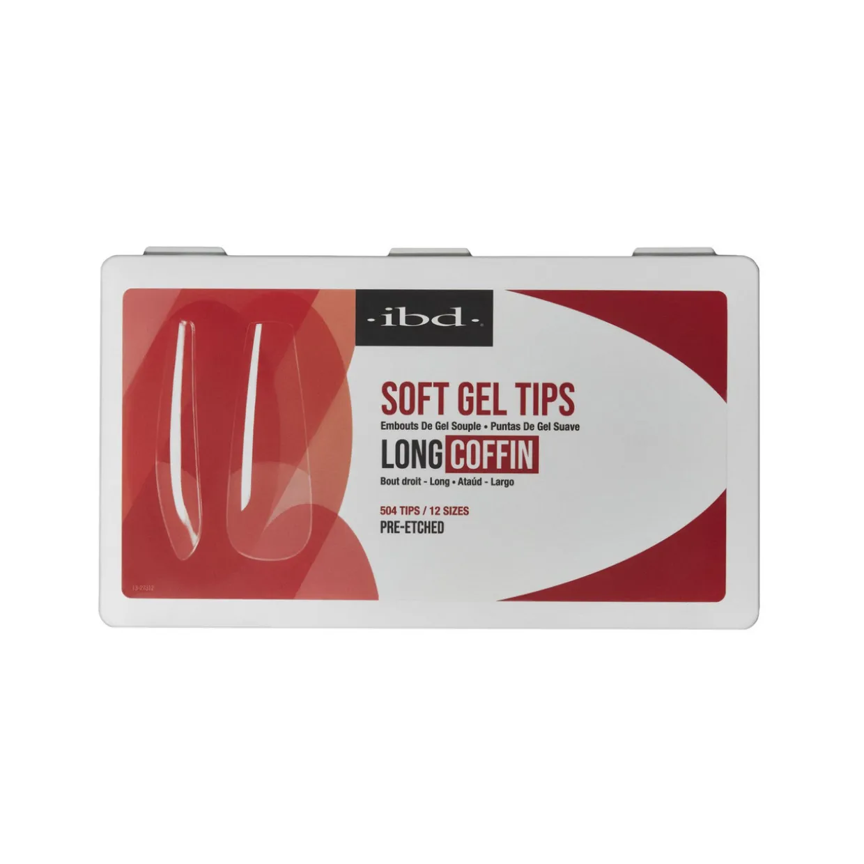 IBD Clear Soft Gel Tips - Long Coffin, 504 ct.