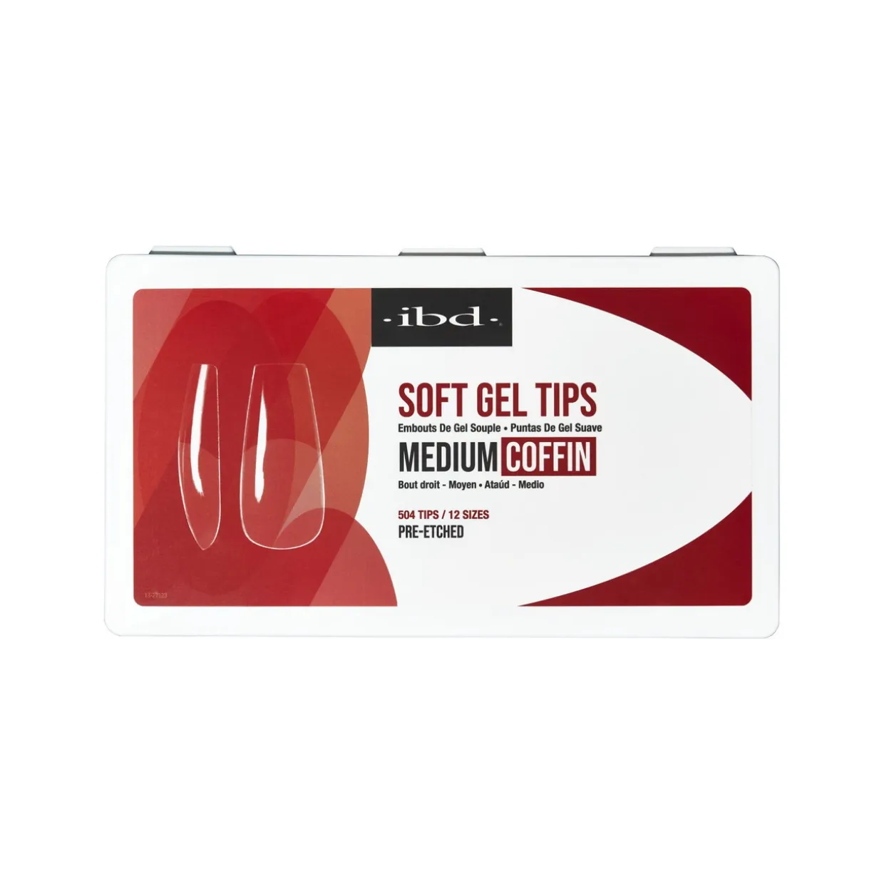 IBD Clear Soft Gel Tips - Medium Coffin, 504 ct.