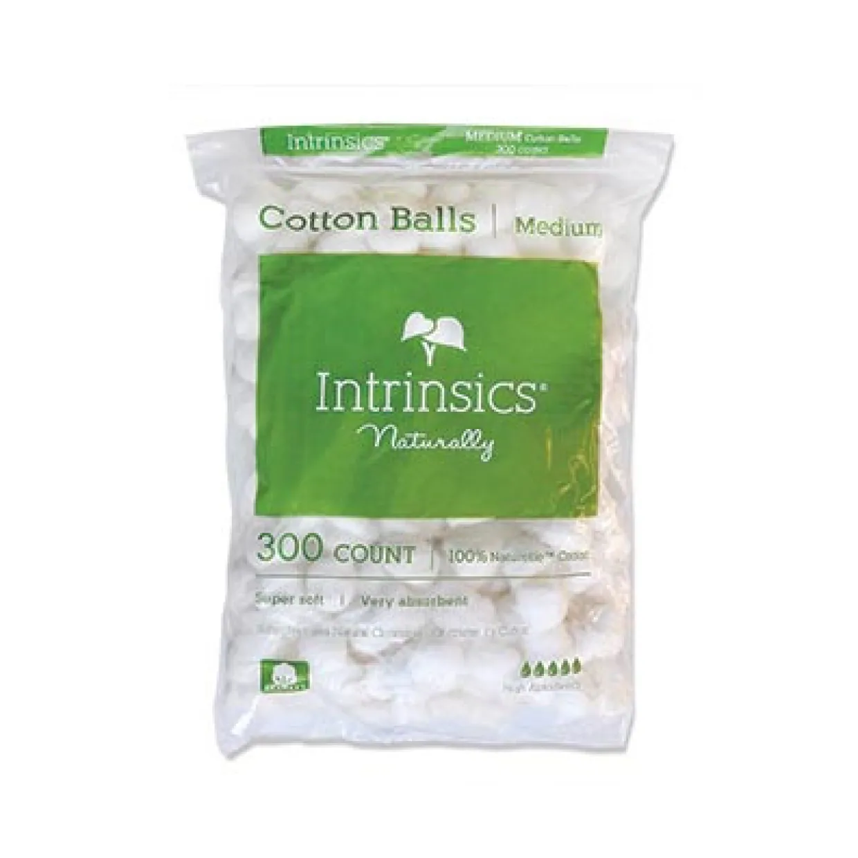 Intrinsics 189102 - 300 ct. Cotton Balls, Medium-sized, 100% Naturelle™ cotton