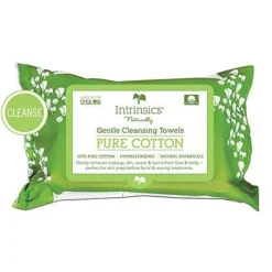 Intrinsics 407201 - 25 ct. Gentle Cleansing Towel, 8.5” x 6”, 100% Naturelle™ Cotton - Case Pack of 15 Bags
