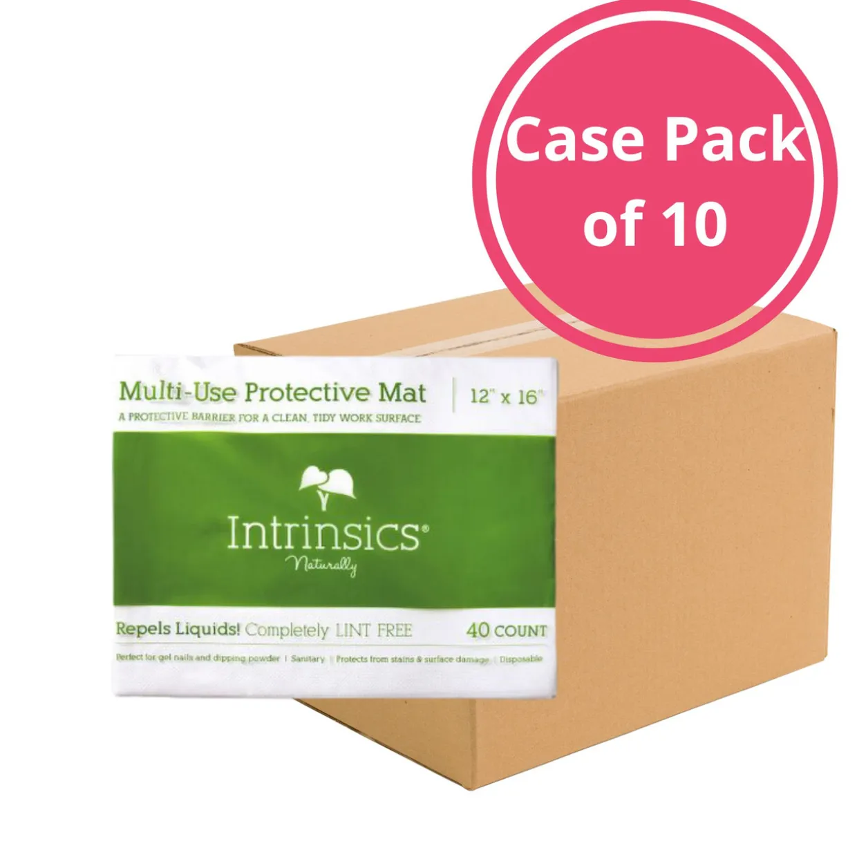Intrinsics 407490 - 40 ct. Multi-Use Protective Mat, 12” x 16”, All-Purpose Towel - Case Pack of 10 Packs