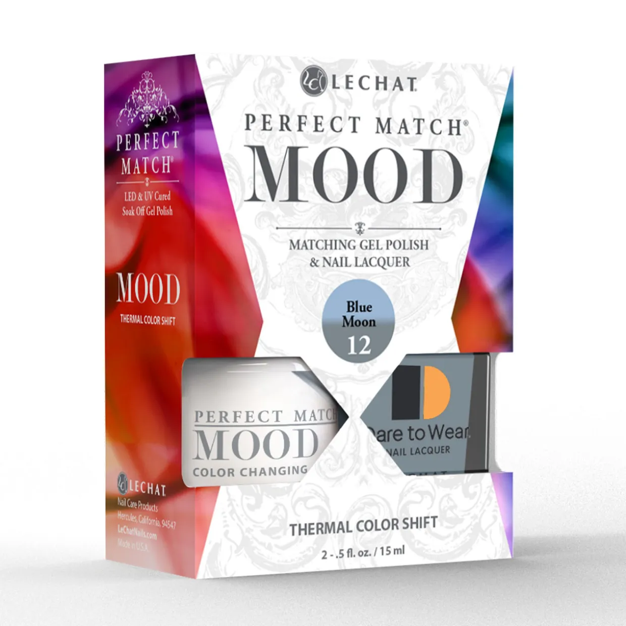 LeChat "Blue Moon" - Perfect Match MOOD Collection Duo Set Lacquer & Gel - SKU:PMMDS12