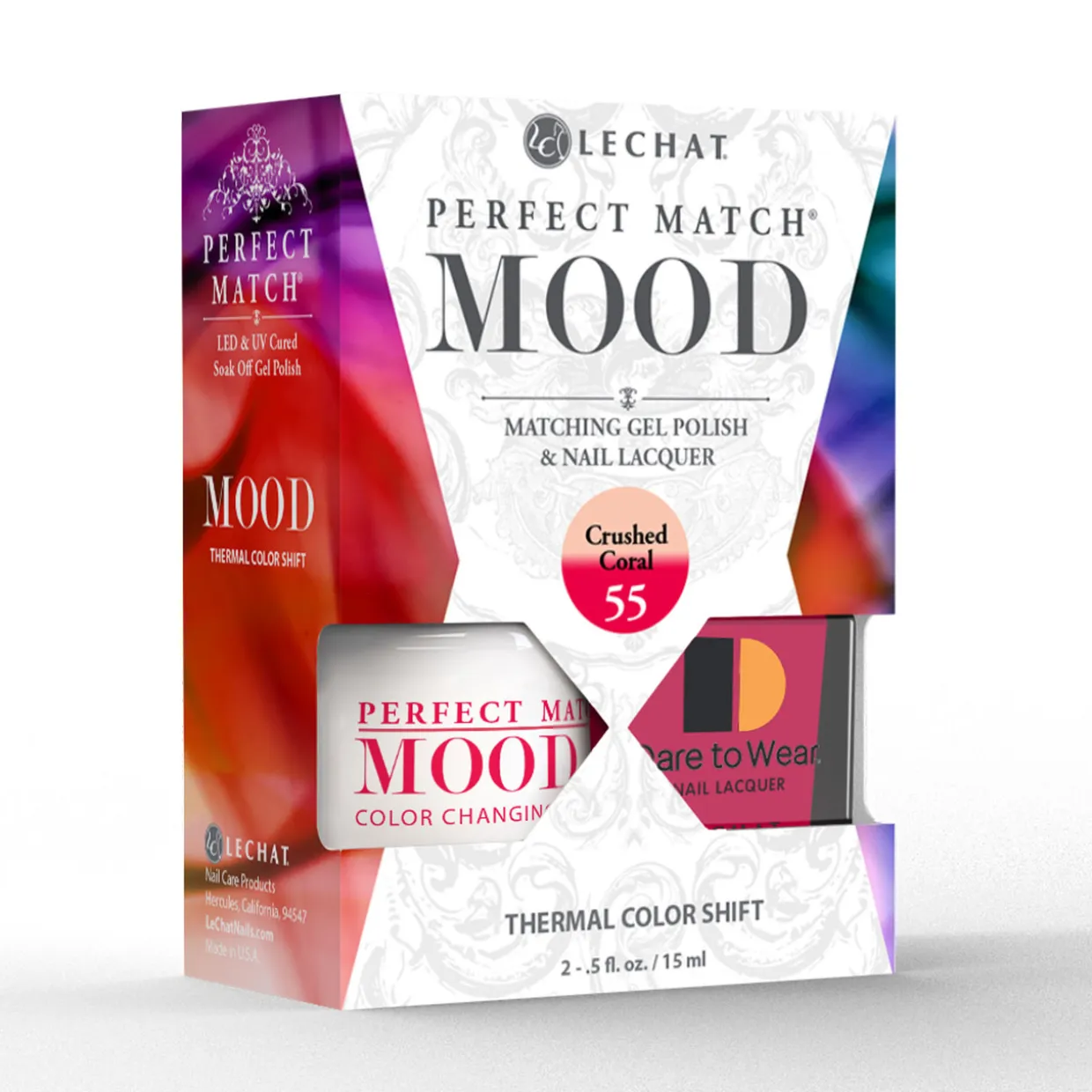 LeChat "Crushed Coral " - Perfect Match MOOD Collection Duo Set Lacquer & Gel - SKU:PMMDS55