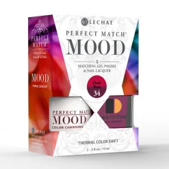 LeChat "Dark Rose" - Perfect Match MOOD Collection Duo Set Lacquer & Gel - SKU:PMMDS34