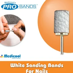 Medicool White Zebra Sanding Bands | Medium Grit, 100 ct.