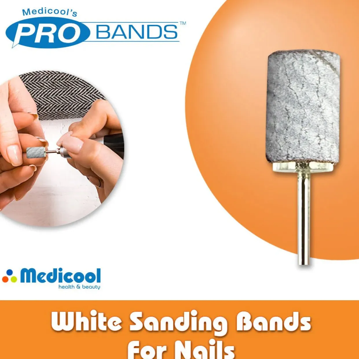Medicool White Zebra Sanding Bands | Coarse Grit, 100 ct.