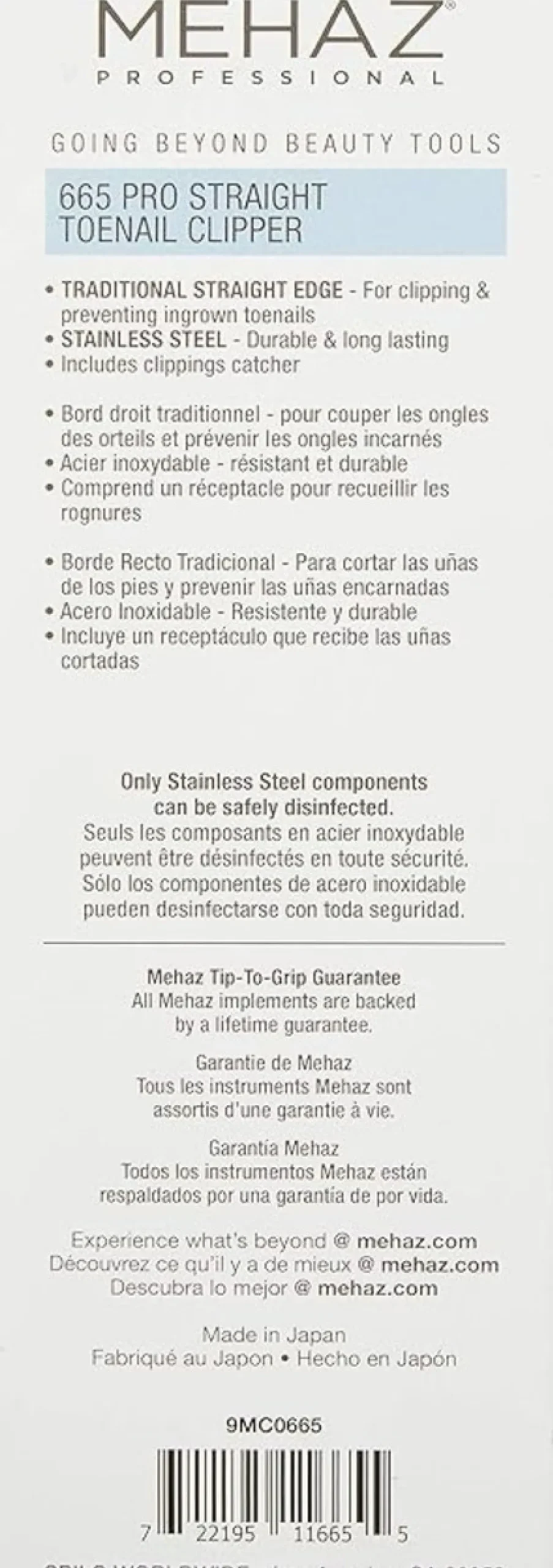 Mehaz Professional Straight Toenail Clipper