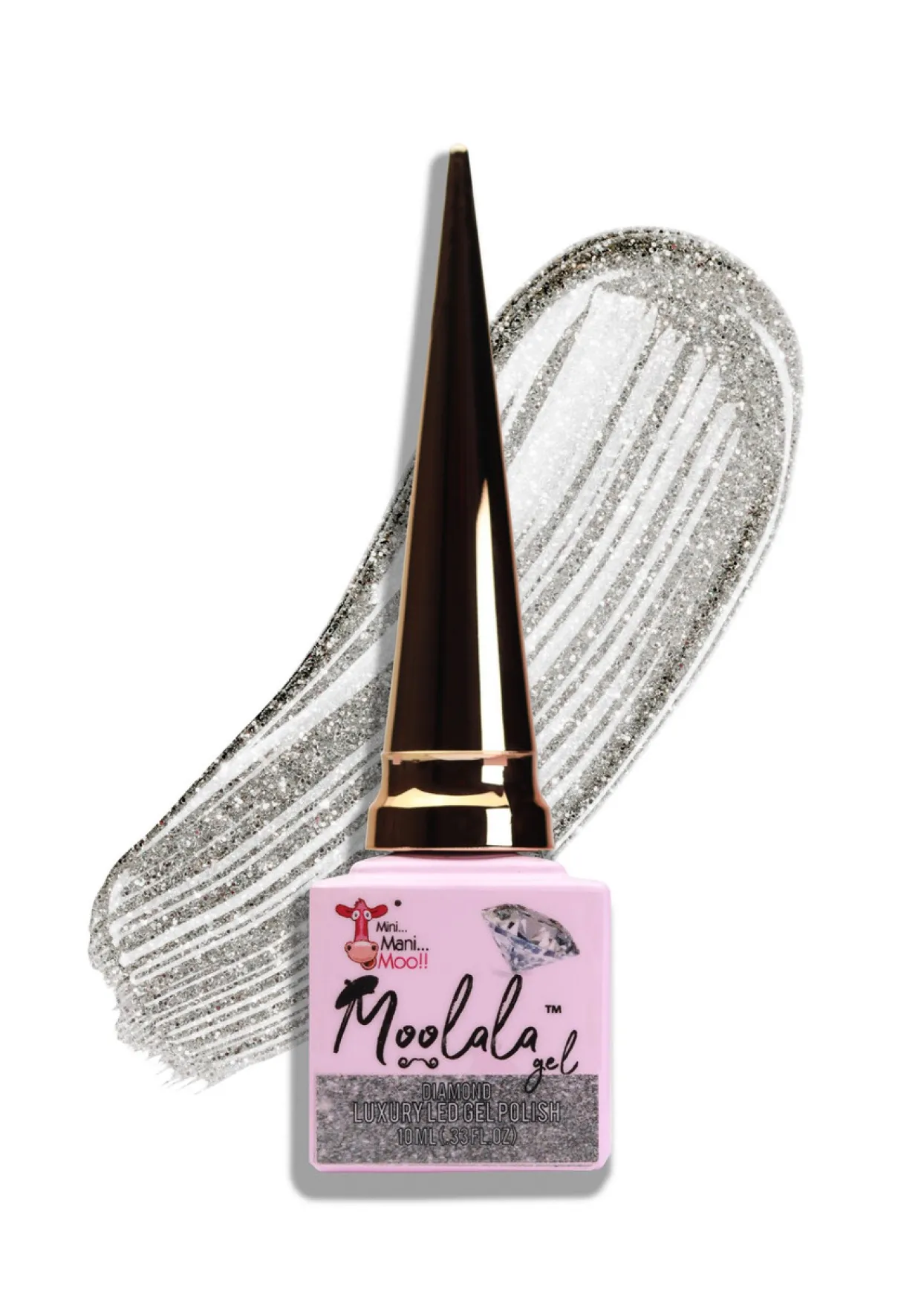 Moolala™ Diamond Luxury Gel Polish, Silver, 10 mL