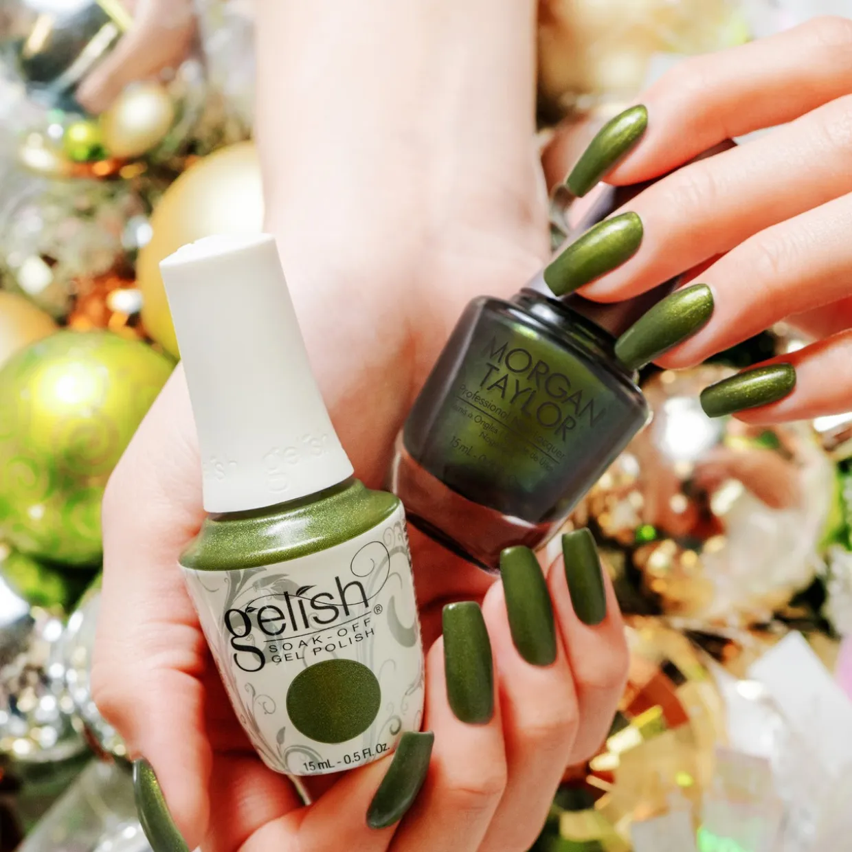 Morgan Taylor Nail Lacquer "Bad to the Bow", Olive Shimmer, 15 mL | .5 fl oz - On My Wish List Collection