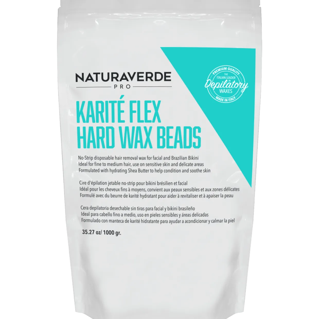 Natura Verde Pro Karite Butter Hard Flex Wax Beads 35 oz. Bag