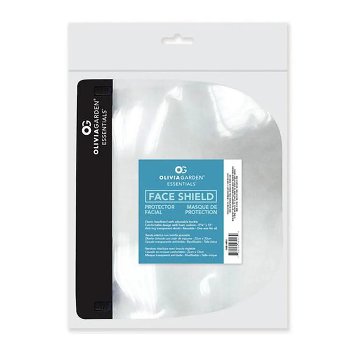 Olivia Garden Essentials Bundle - 5 Face Shields With Black Band (8 5/8" X 13") (Individual Peggable Bag)