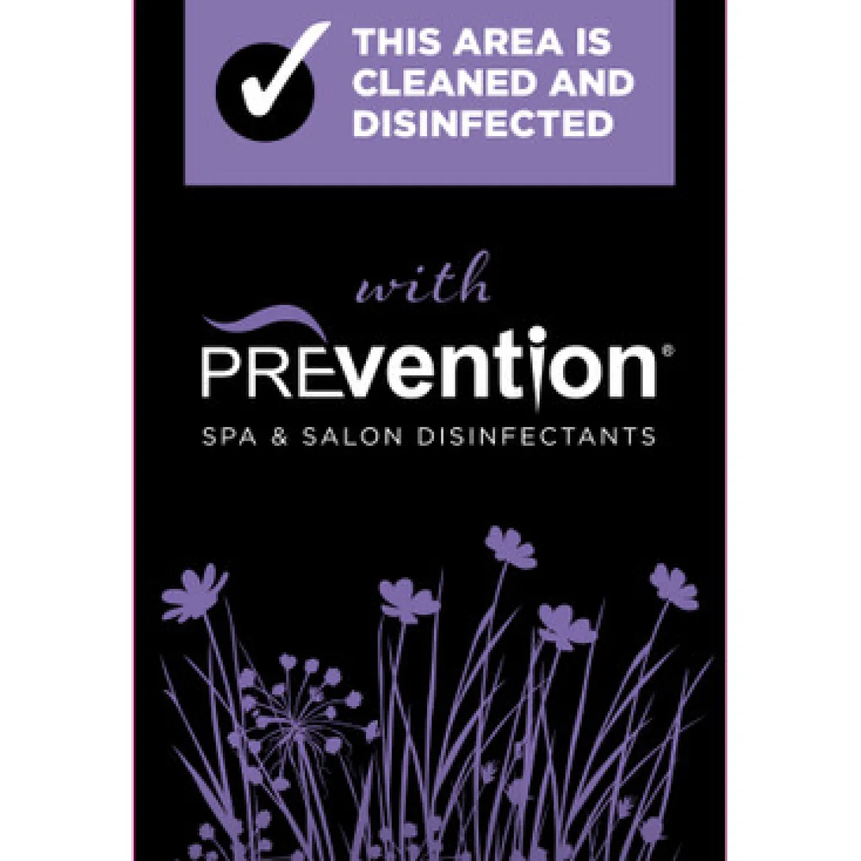 PREvention Tent Card - Cleaned and Disinfected
