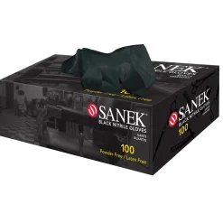 Sanek® Nitrile Gloves Power Free Large Black
