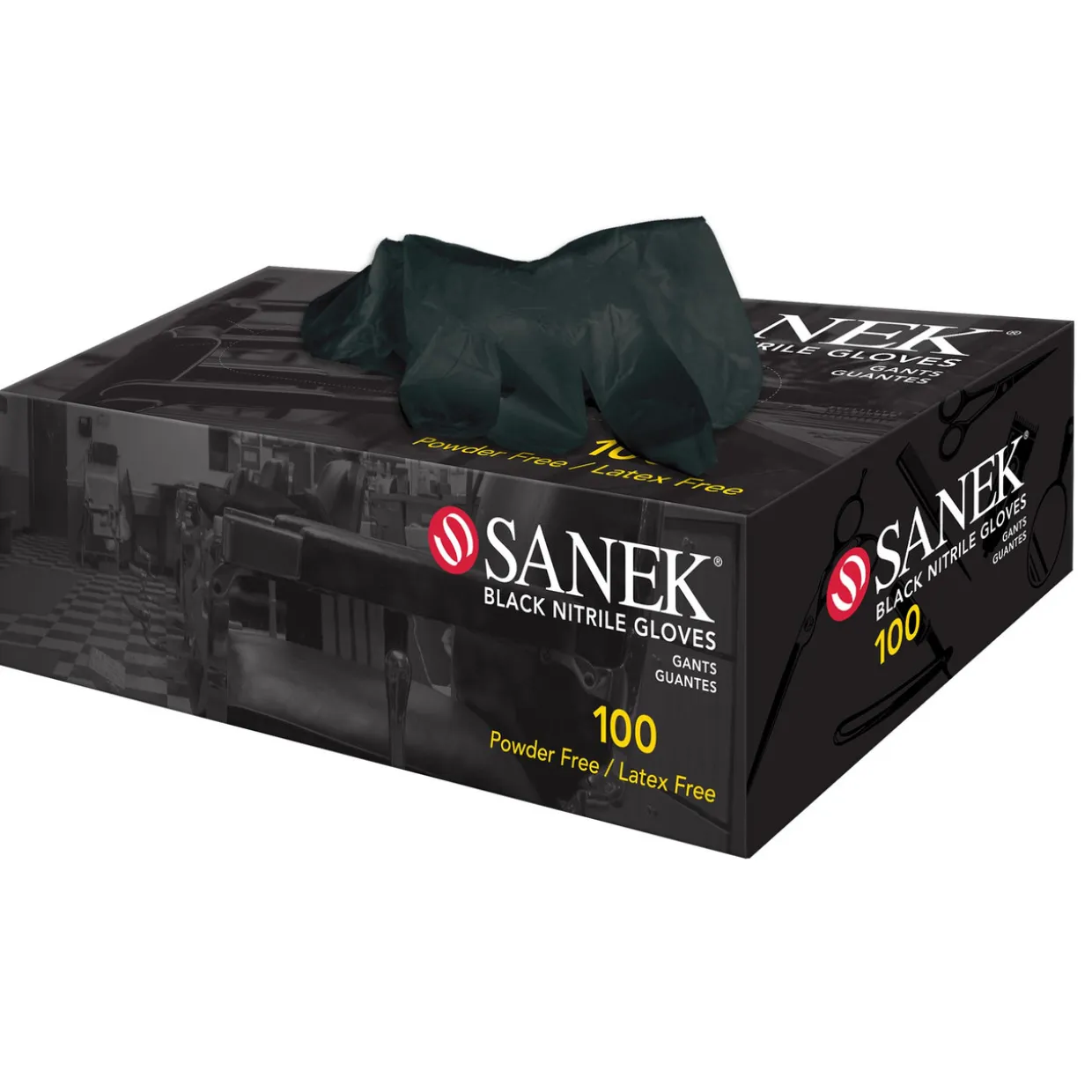 Sanek® Nitrile Gloves Power Free Large Black