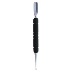 Satin Edge 5-3/4" Rubber Grip Cuticle Pusher & Spoon Nail Cleaner