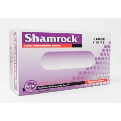 Shamrock Powder Free Textured Latex Examination Gloves - Size Large, Pack of 500 Gloves
