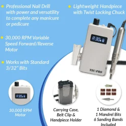 Tec Pro Portable Nail Drill, White