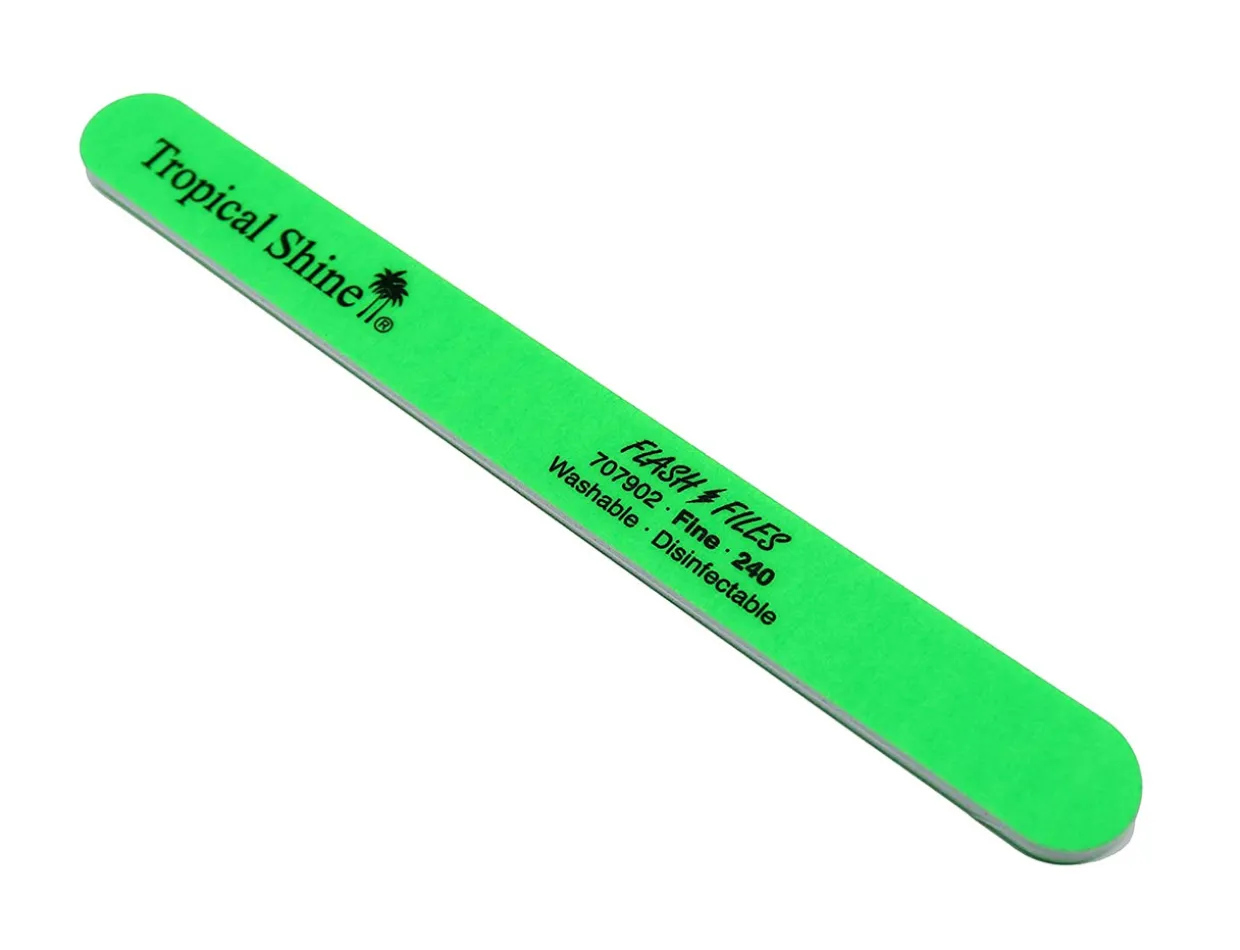 Tropical Shine Green Flash File 240 Grit (Fine)- Case Pack of 50