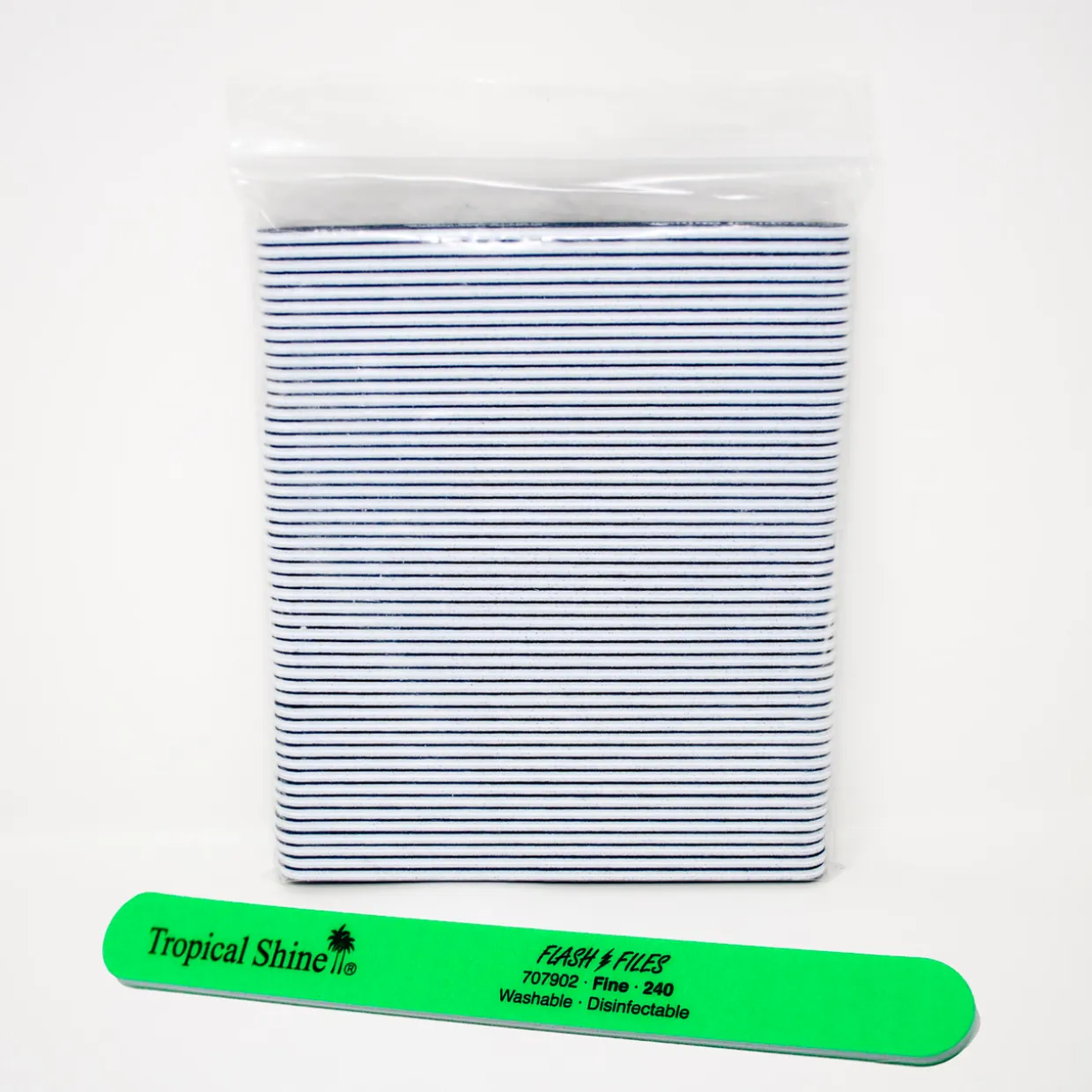 Tropical Shine Green Flash File 240 Grit (Fine)- Case Pack of 50