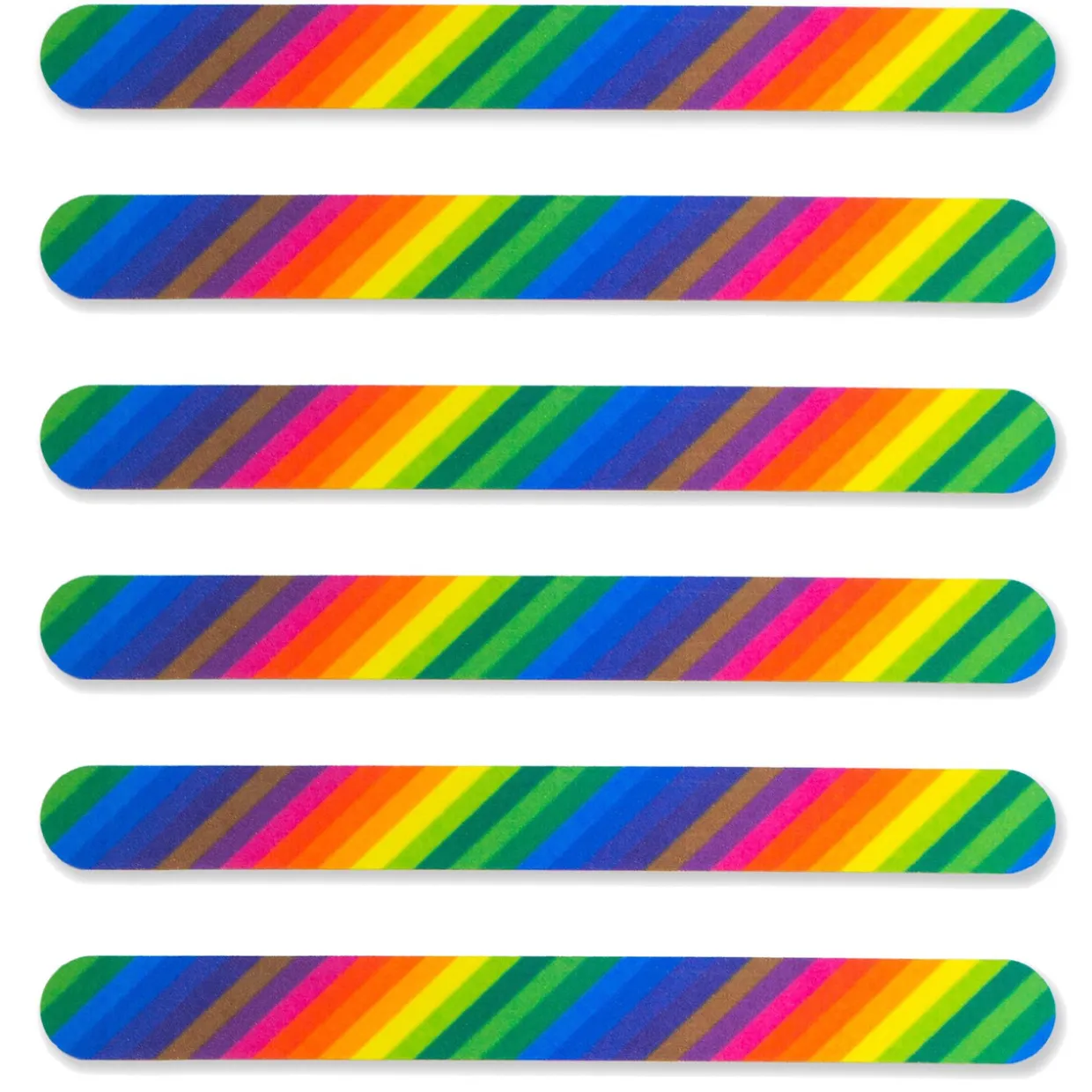 Tropical Shine Trendy Nail File, Rainbow Print, 180/240 Grit- Case Pack of 6