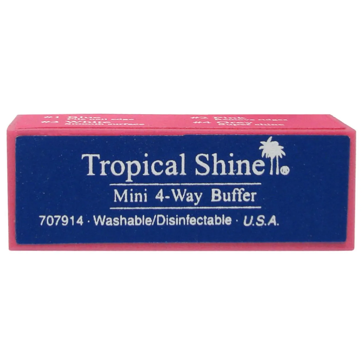 Tropical Shine 4-Way Buffer Mini-Block (Medium/Fine - Smooth/Shine) Block Size: - 1" x 1" x 3"- Case Pack of 12