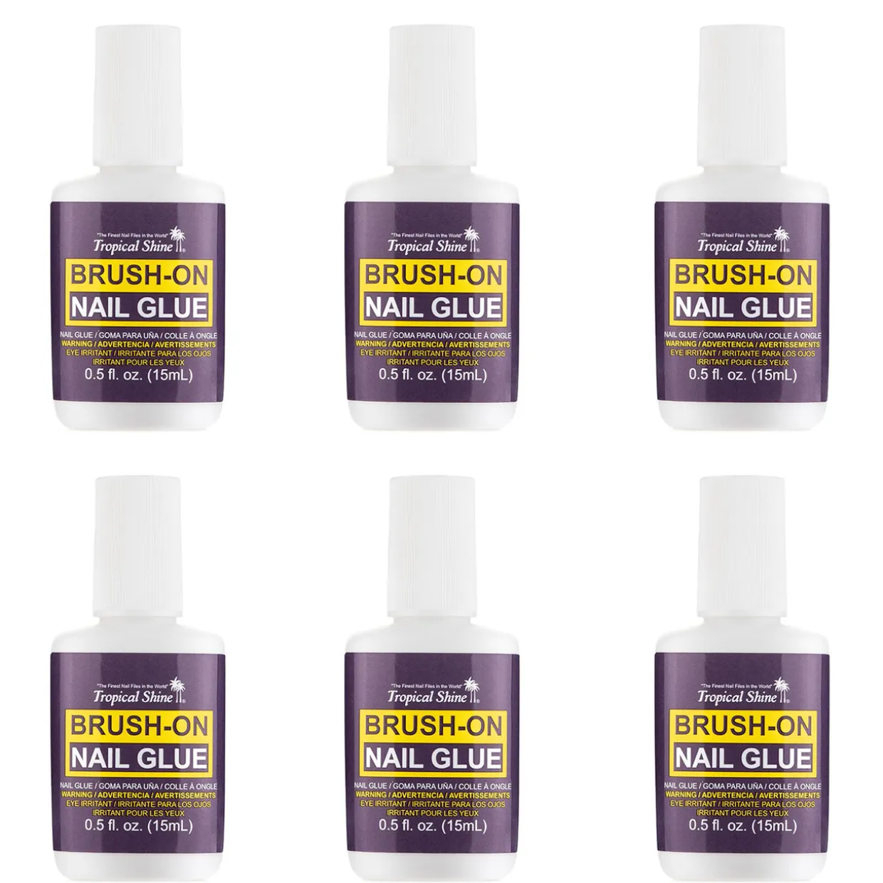 Tropical Shine Brush on Nail Glue, .5 oz. - Case Pack of 6
